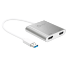 جي 5 كرييت JUA365 محول  USB™ 3.0 إلى HDMI™ مزدوج لشاشات متعددة - فضي