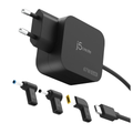 j5 Create JUP1565DCE3A GaN-PD USB-C Mini Charger with 67W and 3 EU-Compliant DC Connector Types