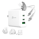 j5 Create JUP3565CV 65W GaN USB-C 3-Port Travel Charger with Changeable AC Plugs and USB-C Cable