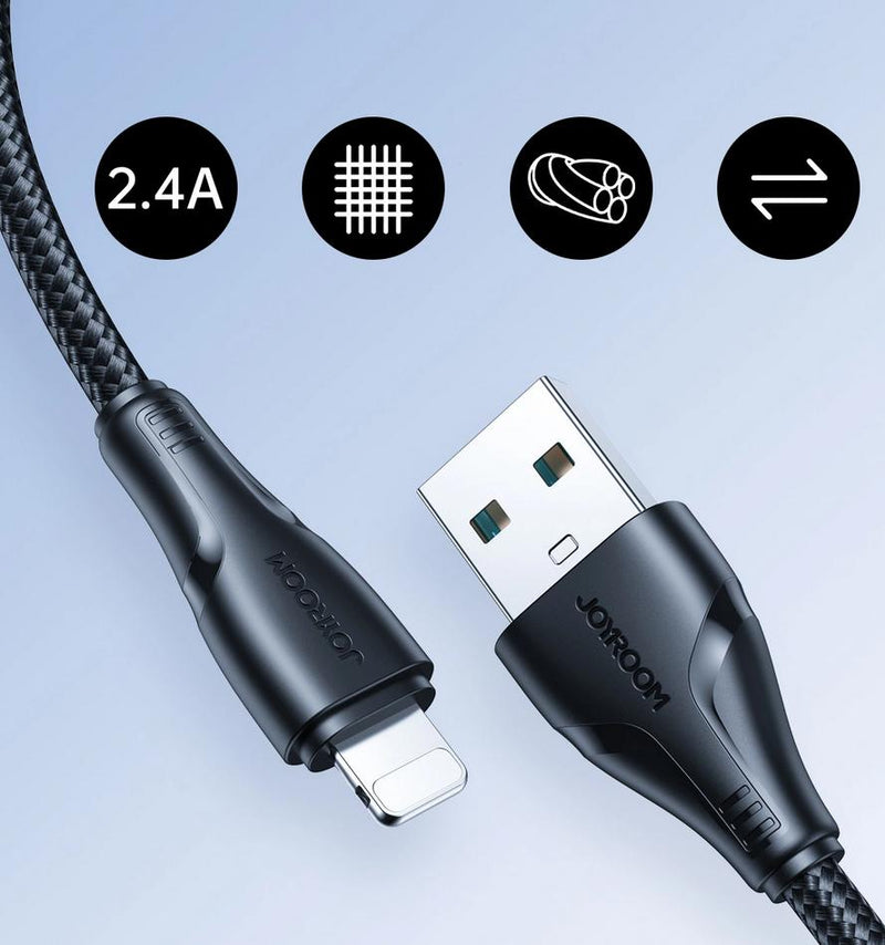 Joyroom Fast Charging Data Cable , USB-A To Lightning , 2.4 A ,1.2M -  S-Ul012A11 - Black