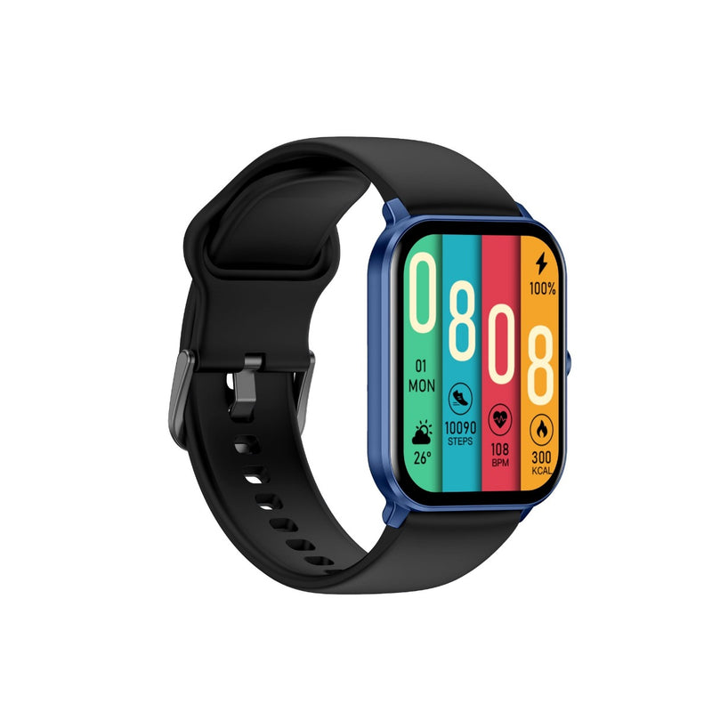 Kieslect Calling Smartwatch Ks Mini, 1.78″ HD Colorful Amoled Display, Easy 24 H Health Management - Blue Case and Black Strap