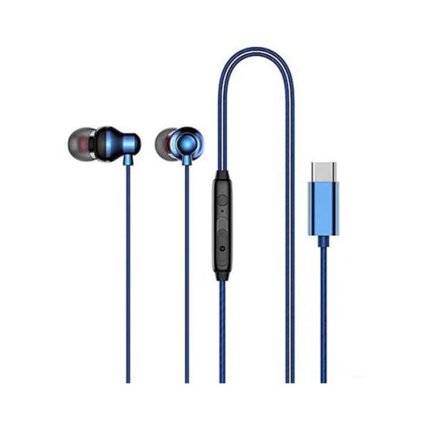 سماعة ريتشي ستيريو عالية الجودة سلكية بمنفذ USB-C - REP-L36 - أزرق 