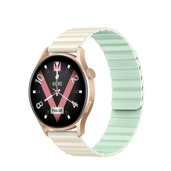 Kieslect Lora 2 Lady Watch, AMOLED Display, IP68, Lightweight, SpO2 Monitor (Double Straps)- Gold