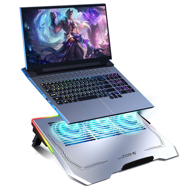 Porodo Laptop Stand PDX117 ALUMINUM MULTI-FAN Cooling Pad  - Gray
