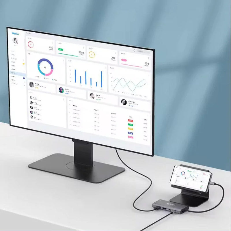 Onten OTN-UC601 12 in 1 Type-C HUB Converter - Gray