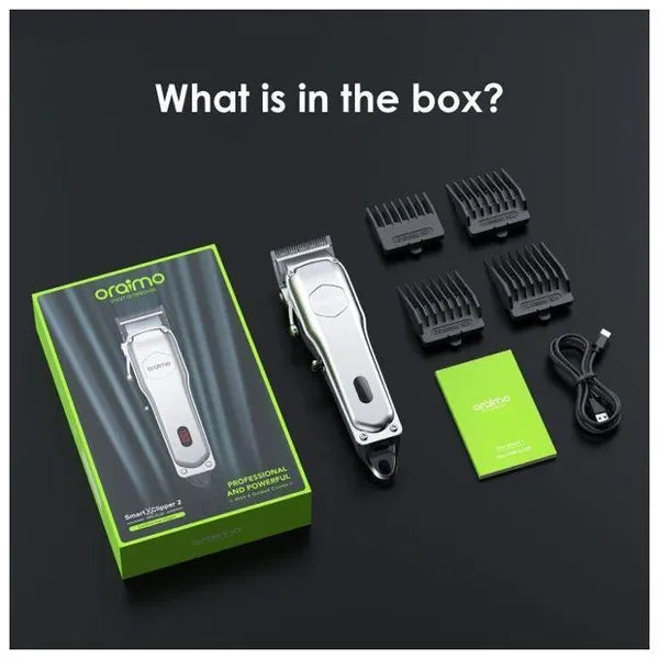 Oraimo Clipper Precise Blades for All Hair Types, 2.5 hrs Runtime, LED Screen Display - OPC-CL30 - Silver