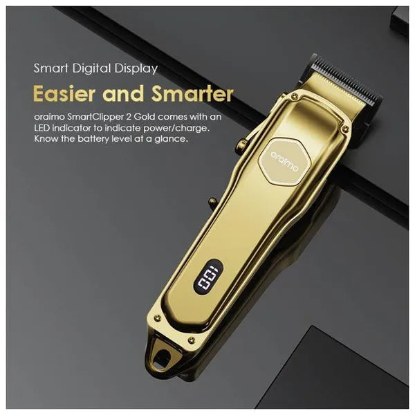 Oraimo Hair Clipper  AniFast™ Fast Charging, Black Diamond Blade, 240-minute Runtime, Super Powerful Motor - OPC-CL30G - Gold