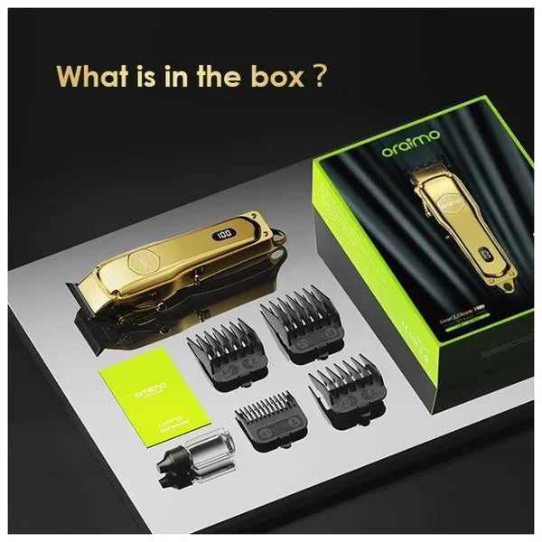 Oraimo Hair Clipper  AniFast™ Fast Charging, Black Diamond Blade, 240-minute Runtime, Super Powerful Motor - OPC-CL30G - Gold