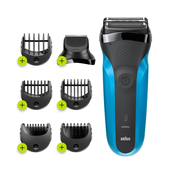 Braun Series 3 Shave&Style 310BT Wet & Dry shaver with trimmer head and 5 combs - Black/Blue
