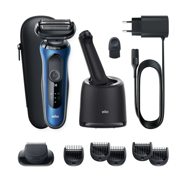 Braun Series 6 61-B7500cc Wet & Dry shaver with SmartCare center and 1 attachment - Blue