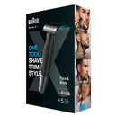 ماكينة حلاقة الوجه الهجينة Braun Series XT5100 X مع شفرة مرنة رباعية الأبعاد، مقاومة للماء، 5 أمشاط - أسود 