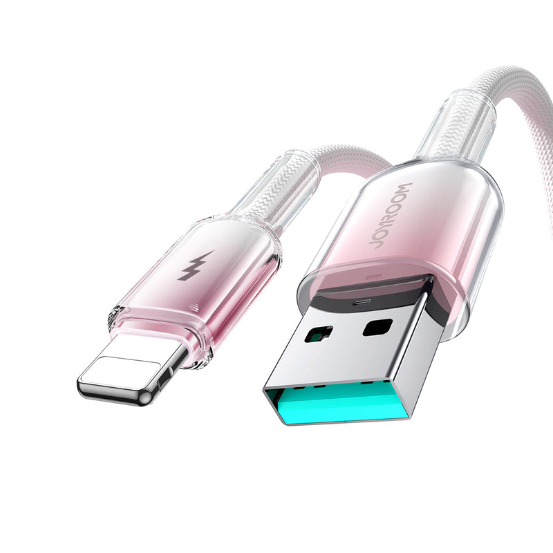 Joyroom Crystal Clear Series 3A USB-A to Lightning cable 1.2m - S-A42 - White