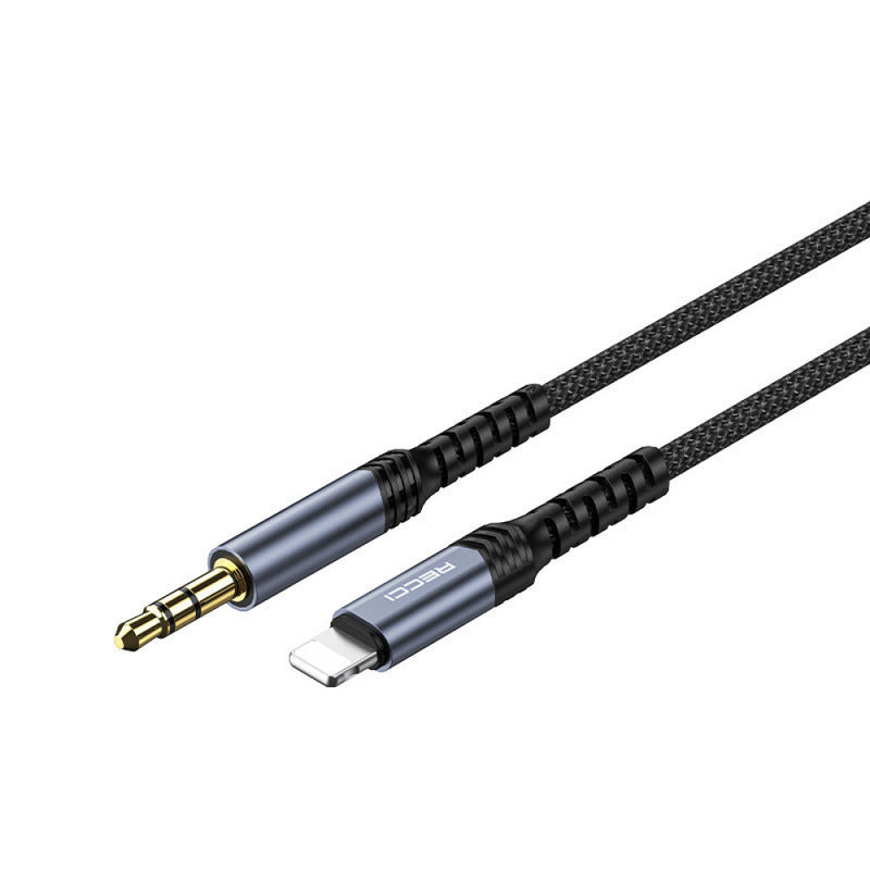 Recci Lightning To AUX 3.5mm Audio cable, 1.2 Meter - RDS-A26 - Black