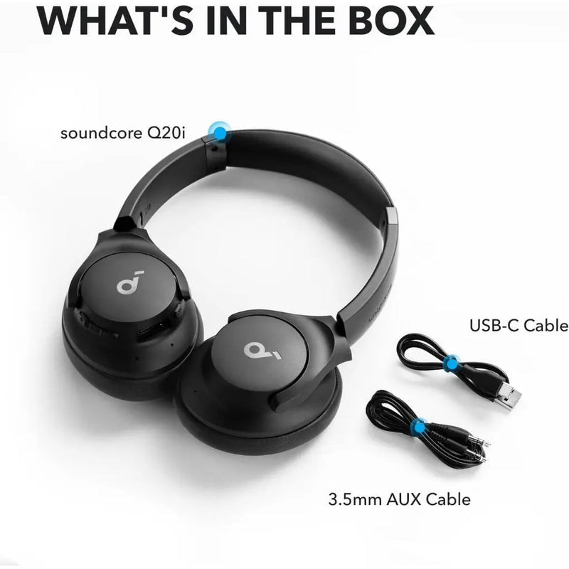 Anker soundcore Q20i Active Noise Cancelling Headphone, A3004H31 - Blue