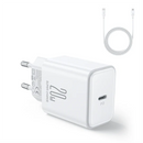 Joyroom Flash Series EU 20W PD Single Port Charger with Cable, 1 Meter Length - White