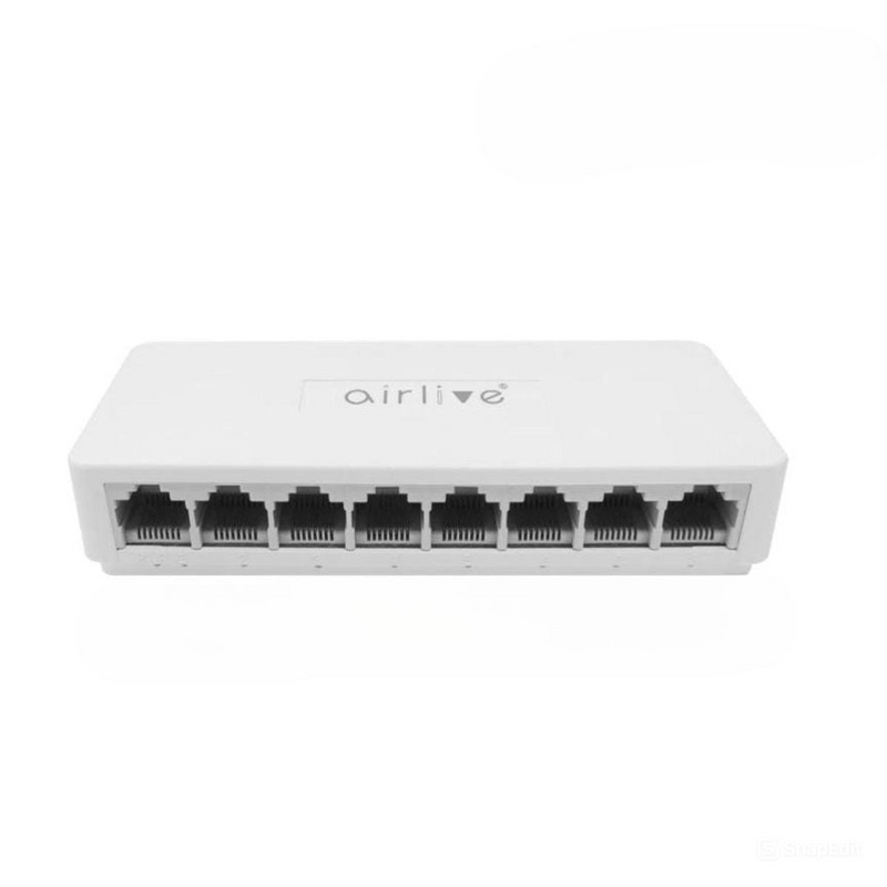 AirLive Desktop Switch 8 Ports 10/100/1000 Mbps - White