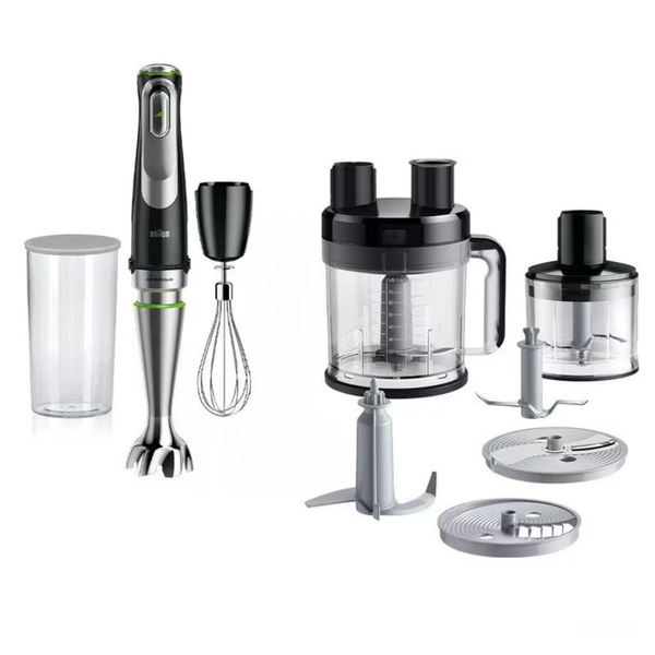 Braun Multiquick 8 Hand Blender Set 1200 Watt MQ9185XLI - Black and Silver