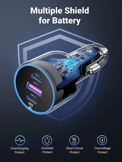 Ugreen 3-Port Fast Car Charger 130w - 35025 - Black