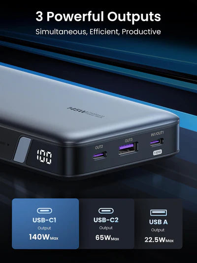 UGREEN 145W 25000mAh for Laptop-3 Ports Power Bank