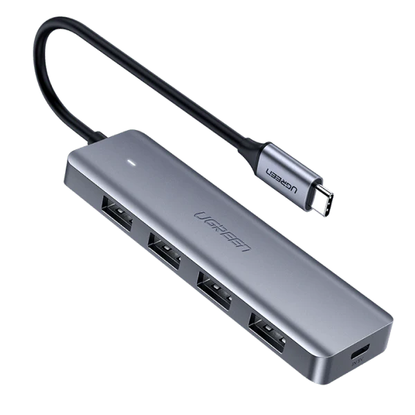 Ugreen 4-Port USB 3.0 Hub With USB-C Power Supply, CM219 - Space Gray