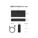 Ugreen HDMI Switch 5 in 1 Out - Black