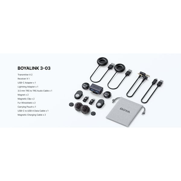 Boya Boyalink 3 Al-Powered Button-Sized Wireless Micro Phone 3-3