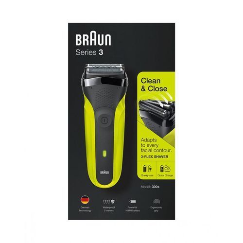 Braun Series 3-300s shaver with 3 flexible blades - black/green - MoreShopping - Personal Care Men - Braun