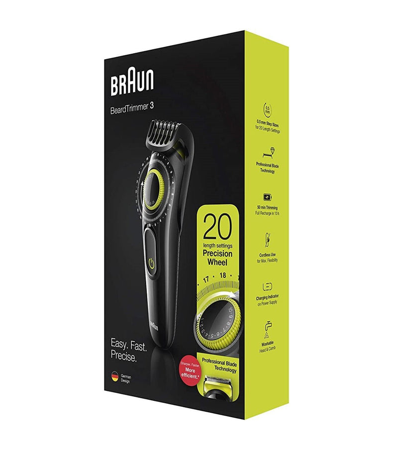 Braun Beard Trimmer BT3221 For Men - Black/Volt Green - MoreShopping - Personal Care Men - Braun