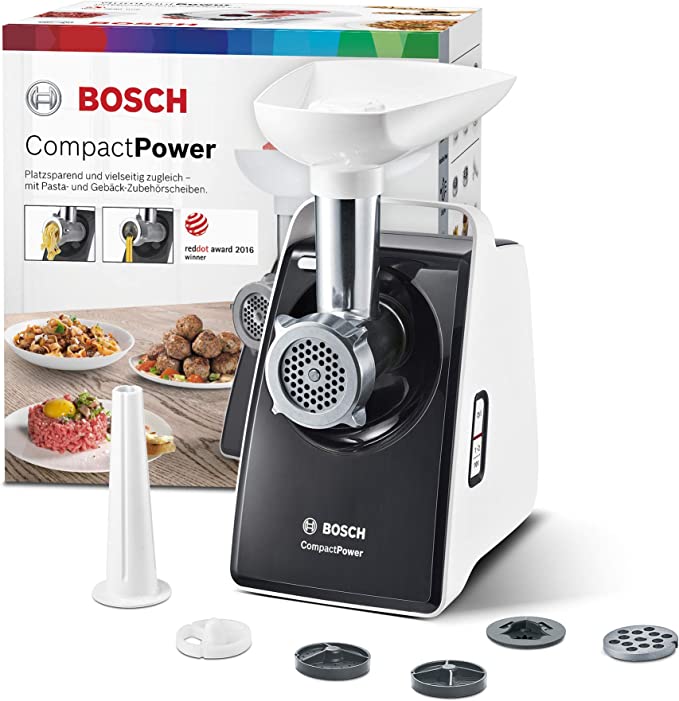 Bosch Meat mincer CompactPower 1600 W -White & Black - MoreShopping - Kitchen Appliance - Bosch