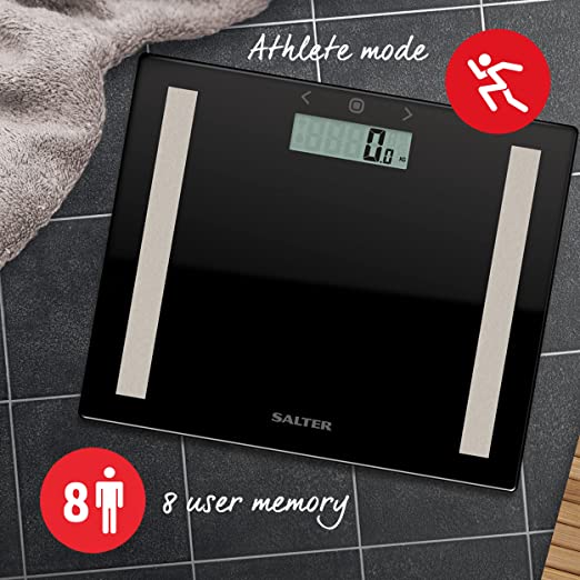 Salter Compact Glass Analyzer Scale 9113 BK3R 150 KG - Black - MoreShopping - Small Appliance - Salter