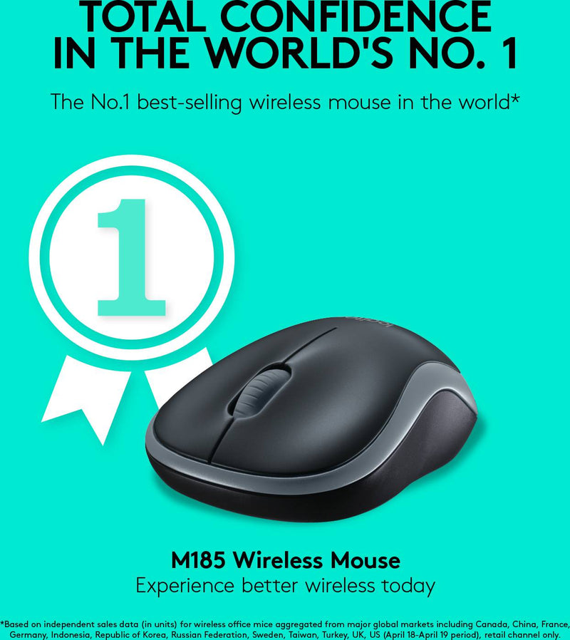 Logitech M185 Wireless Mouse - Swift Grey - MoreShopping - PC Mouses - Logitech