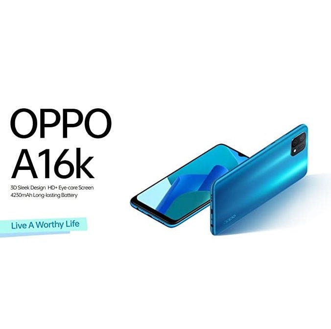 Oppo A16K, 6.52", 64GB, 4GB RAM, 4230 mAh - Blue - MoreShopping - Smart Phones - Oppo