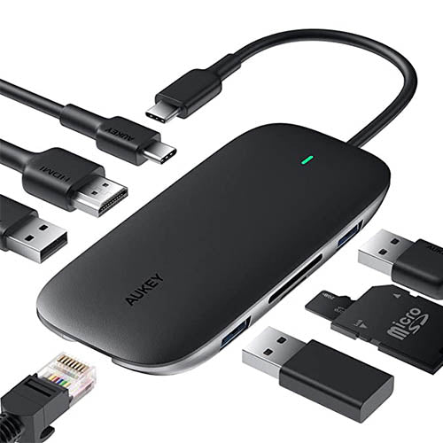 Aukey 8-in-1 USB-C Hub with 100W Power Delivery Port - MoreShopping - More Computer Accessories - Aukey