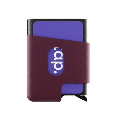 HITCH CUT-OUT Cardholder - RFID Block Featured - Handmade Natural Genuine Leather - Black/Burgundy - MoreShopping - Wallets - Hitch