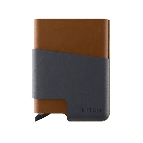 HITCH CUT-OUT Cardholder - RFID Block Featured - Handmade Natural Genuine Leather - Blue/Gray - MoreShopping - Wallets - Hitch