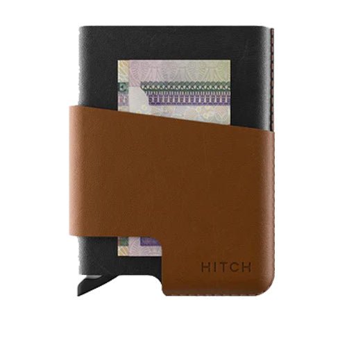 HITCH CUT-OUT Cardholder, RFID Block Featured - Black/Havan - MoreShopping - Wallets - Hitch