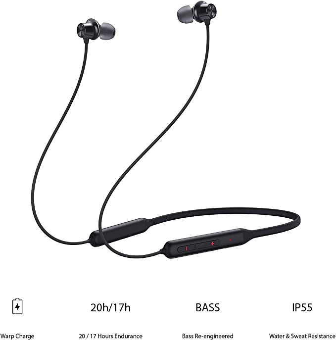 OnePlus Bullets Wireless Z Bass Edition In-Ear Earphones - Bold Black - MoreShopping - Bluetooth Headphones - OnePlus