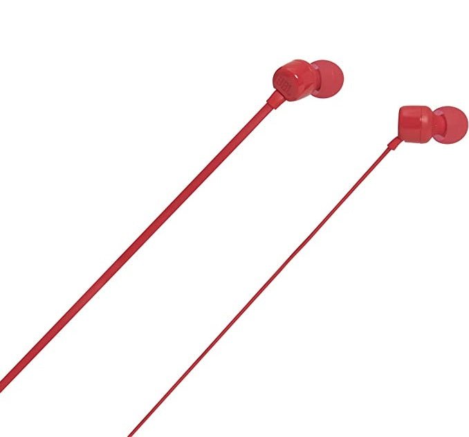 JBL T110 High Bass Stereo Wired Earphones with Microphone - Red - MoreShopping - Wired Headphones - JBL