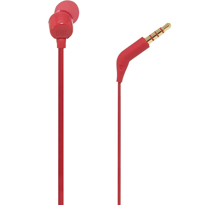 JBL T110 High Bass Stereo Wired Earphones with Microphone - Red - MoreShopping - Wired Headphones - JBL