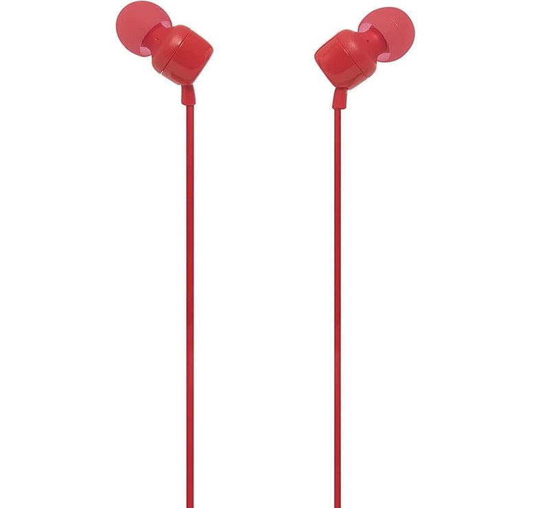 JBL T110 High Bass Stereo Wired Earphones with Microphone - Red - MoreShopping - Wired Headphones - JBL