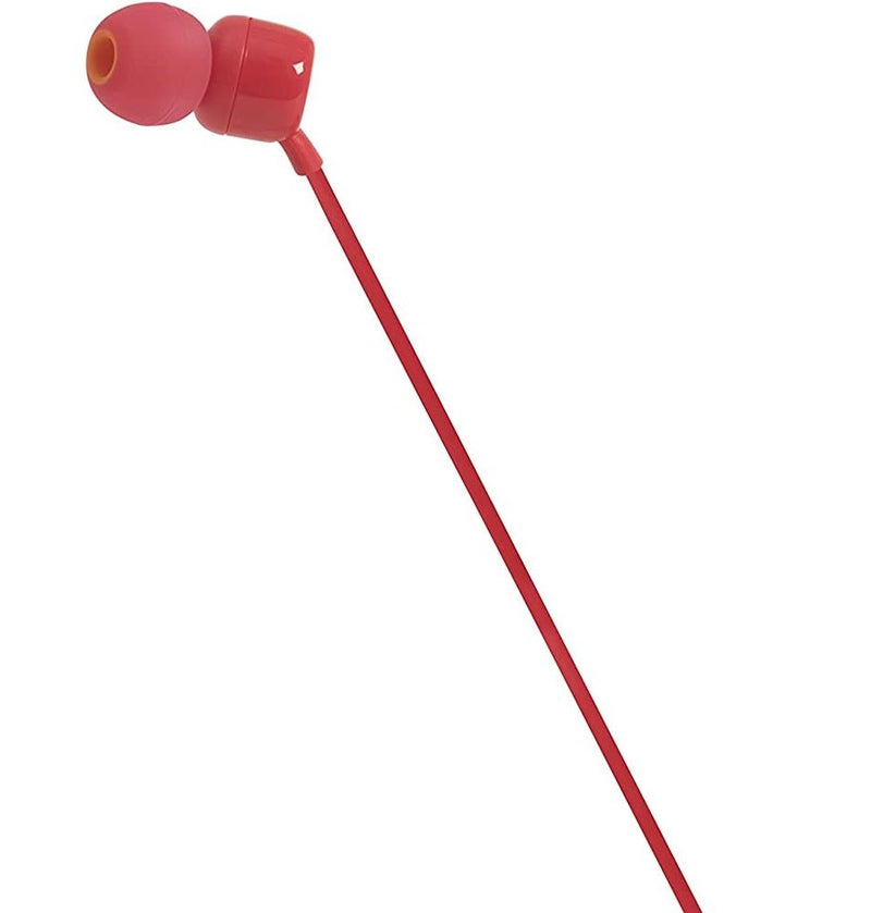 JBL T110 High Bass Stereo Wired Earphones with Microphone - Red - MoreShopping - Wired Headphones - JBL