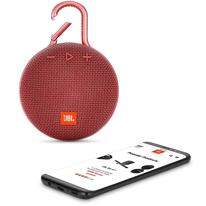JBL Clip 3 Portable Bluetooth Speaker - Red - MoreShopping - Bluetooth Speakers - JBL