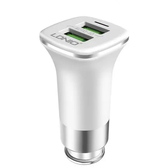 Ldnio USB Car Charger, 2 Ports, 3.6A - White - MoreShopping - Chargers - Ldnio
