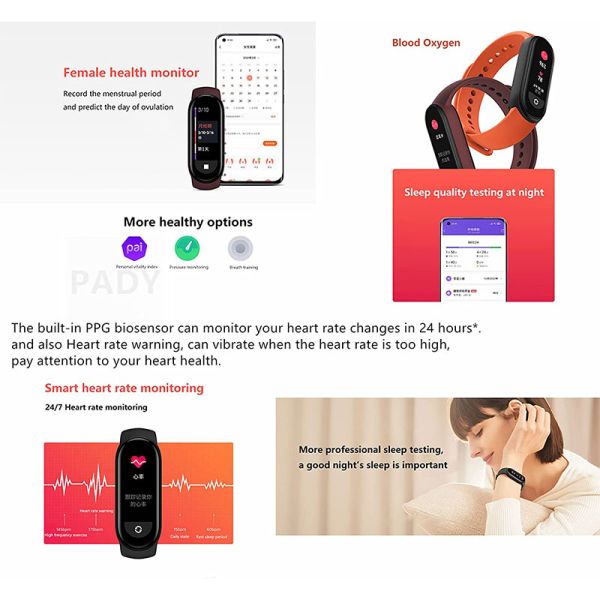 Xiaomi Mi Smart Band 6 Fitness Tracker with AMOLED Display, 1.56 Inches - Black - MoreShopping - Smart Bands - Xiaomi