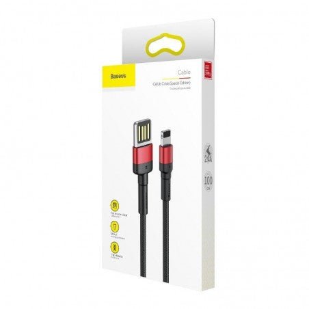 Baseus Cafule Special Edition USB Type A & Lightning, Charging & Data Transfer Cable - Red/Black - MoreShopping - Mobile Cables - Baseus