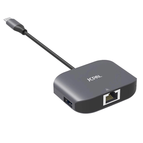 Jcpal Linx Usb-C To Gigabit Ethernet Adapter With Usb Port - Grey - MoreShopping - Network Cables - Jcpal