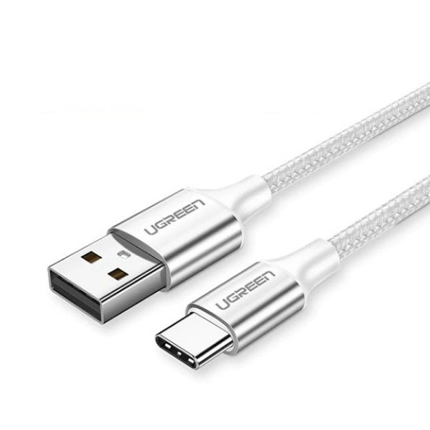 Ugreen USB-A 2.0 To USB-C Cable Nickel Plating Aluminum Braid 1M - White - MoreShopping - Mobile Cables - Ugreen