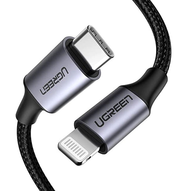 Ugreen USB-C to Lightning Cable M/M Nickel Plating ABS Shell 1m Black - MoreShopping - Mobile Cables - Ugreen