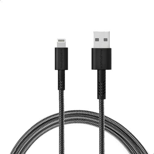 Ravpower Rp-Cb042 Nylon Yarn Braided Lightning Cable, 2m - Black - MoreShopping - Mobile Cables - Hitch