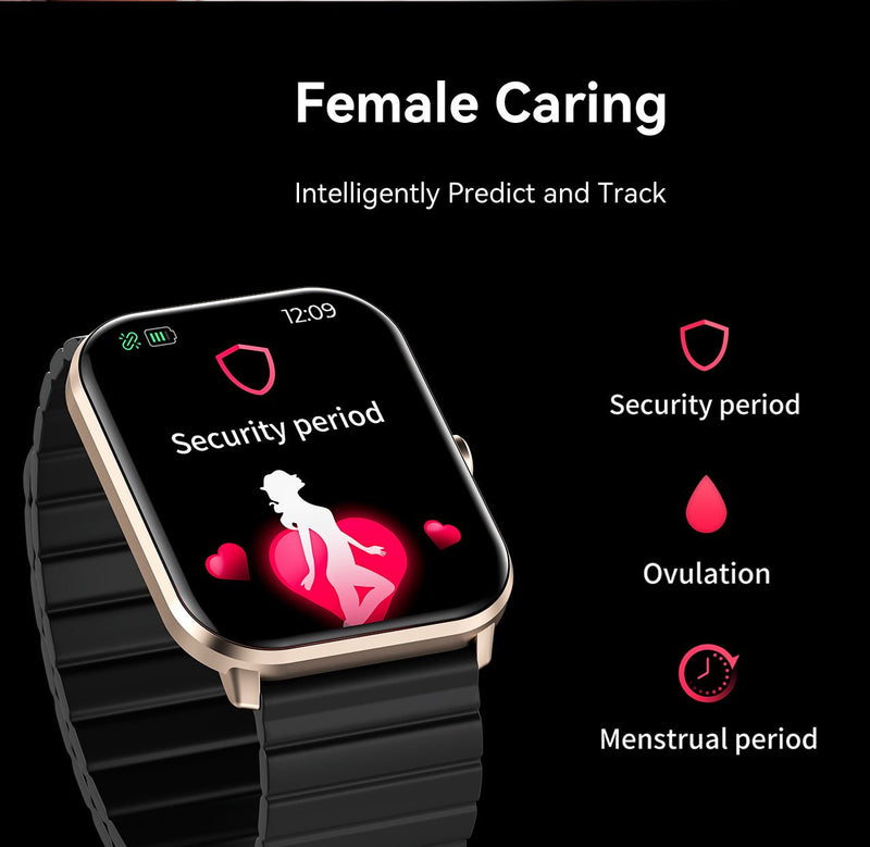 imilab Smart Watch W01 (New Version) 1.69" HD Screen, 3ATM Waterproof, 24h Bio Tracker - Rose Gold + Black magnetic strap + pink Fluoroelastomer strap - MoreShopping - Smart Watches - Imilab